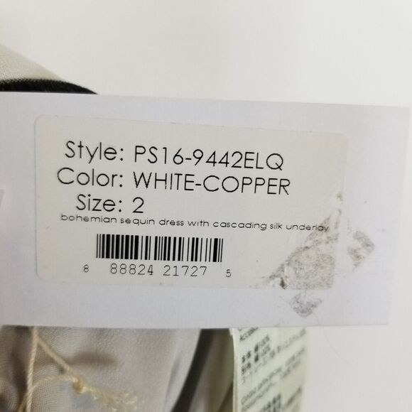 3.1 Phillip Lim Bohemian Sequin Dress Sz 2 White Copper Party Event Designer - Picture 12 of 13